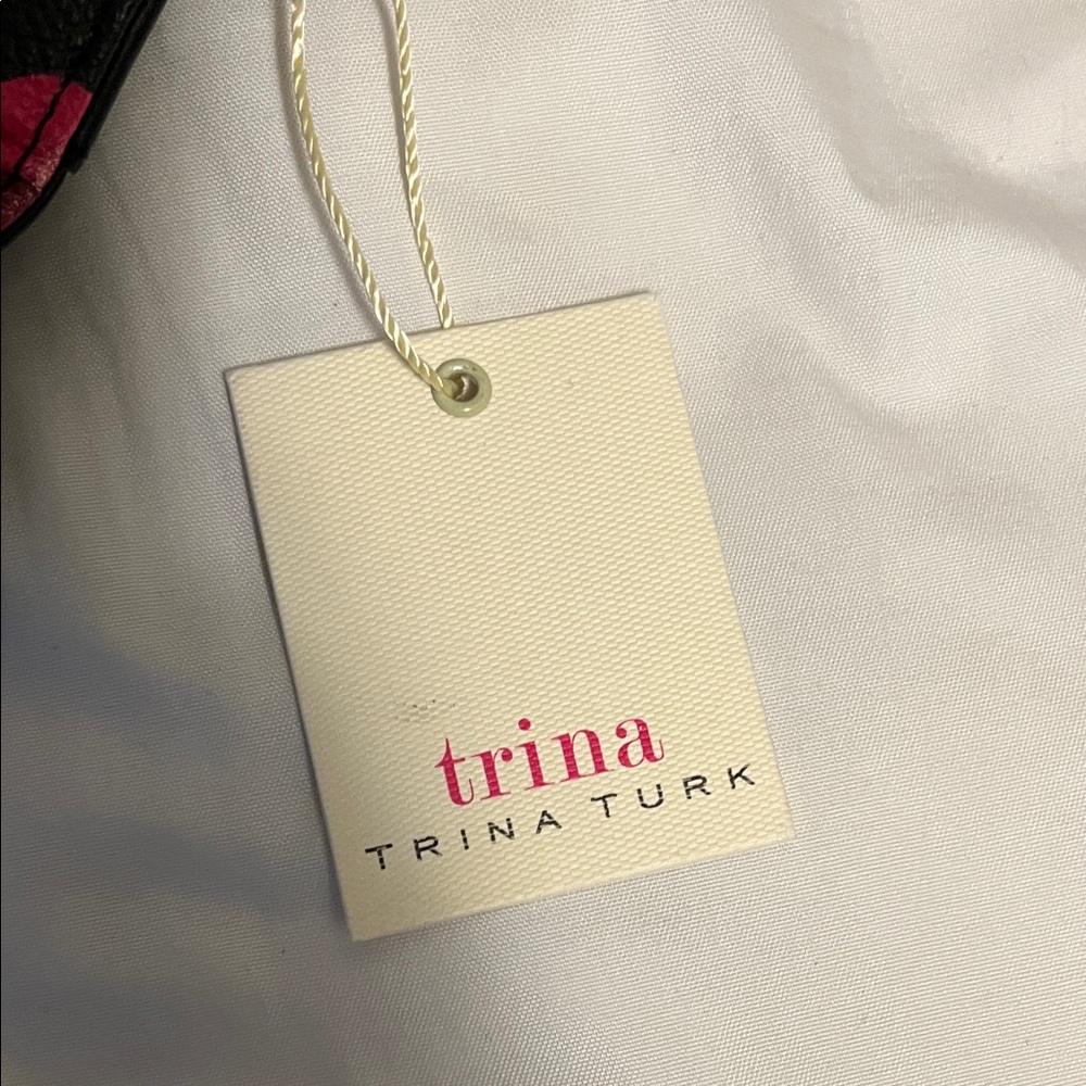 Trina Turk Black Multicolor Confetti Wallet with Hot Pink Flap - Picture 6 of 7